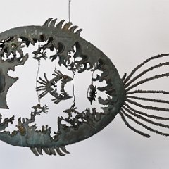 SOLD 9139 Pal Kepenyes Piranha Fish Hanging Sculpture