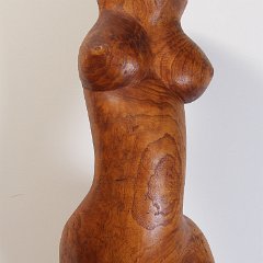 SOLD Carved Wood Nude Female Torso
