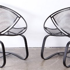 SOLD Salterini Mesh Cantalevered Chairs Pair