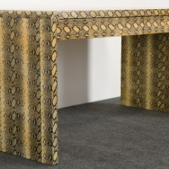 SOLD 8769 Karl Springer Style Faux Leather Python Desk