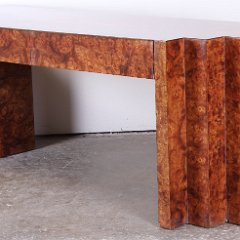 SOLD Milo Baughman Style Burlwood Console