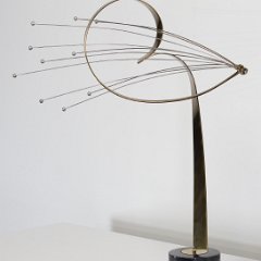 8482 Curtis Jere Brass and Steel Abstract Sculpture