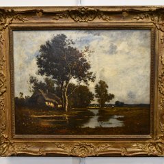 SOLD 8708 Barbizon Oil Painting by Leon Richet