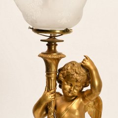 SOLD 8737 Cherub Gilt Lamp