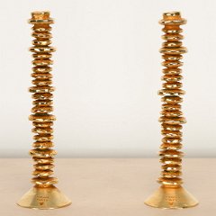 SOLD 9026 Galerneau Pair of Bronze Candlesticks