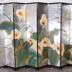 SOLD Asian Style Custom Silver Leaf Screen