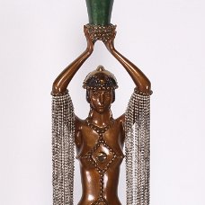 SOLD Erte Woman with Emerald Vase