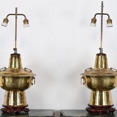 9198 Chinese Brass Lamp Bases