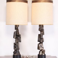 SOLD Laurel Brutalist Paul Evans Style Lamps