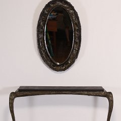 SOLD Paul Evans Sculpted Bronze Mirror and Console
