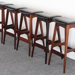 SOLD 8599 Set of 5 Johannes Andersen Rosewood Bar Stools