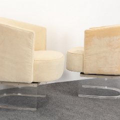 SOLD 8605 Vladimir Kagan Lucite Lounge Chairs