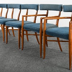 SOLD 8762 Robsjohn Gibbings Set of Six Klismos Dining Chairs