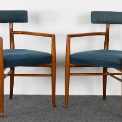 SOLD 8766 Robsjohn Gibbings Set of Two Klismos Arm Chairs