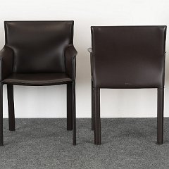 SOLD 8797 Enrico Pellizzoni Leather Dining Chairs