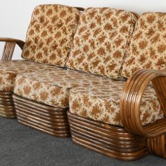 SOLD 8811E Paul Frankl Style Rattan Sectional Sofa