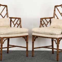 SOLD 8859 Pair of Chinese Chippendale Chairs