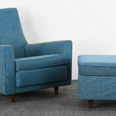 SOLD 8903 Jens Risom Easy Chair and Ottoman