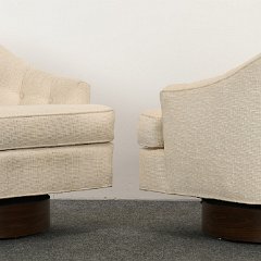 SOLD 8968 Milo Baughman Style Pair of Swivel Chairs