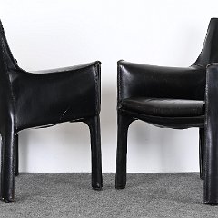 SOLD 9217 Pair of Mario Bellini Cab Chairs Black