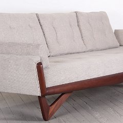 SOLD Adrian Pearsall Sofa New Grey Fabric Sofa