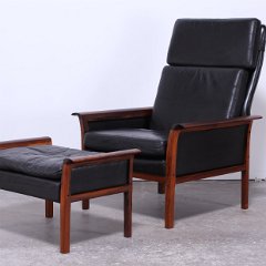 SOLD Hans Olsen Swedish Armchair and Ottoman