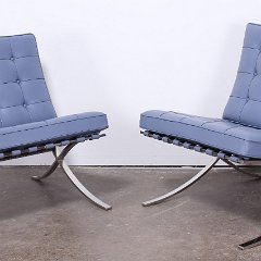 SOLD Knoll Barcelona Periwinkle Chairs