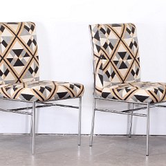 SOLD Milo Baughman Chrome and Geometric Chairs