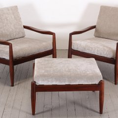 SOLD Pair Adrian Pearsall Lounge Chairs Ottoman