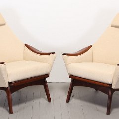 SOLD Pair Adrian Pearsall Swoop Arm Chairs