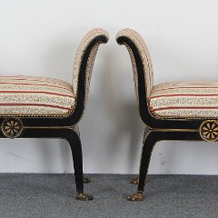 SOLD Pair of Directoire Benches Paw Feet