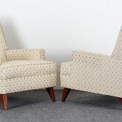 SOLD Robsjohn Gibbings Style Upholstered Lounge Chairs