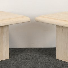 SOLD 8679 Travertine Side End Lamp Tables