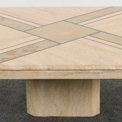 SOLD 8705 Maurice Villency Style Onyx Travertine Coffee Table