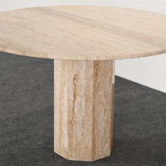 SOLD 8719 Round Travertine Dining Table