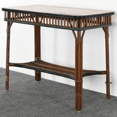 SOLD 8814 Ypsilanti Stick Rattan Console Side Table