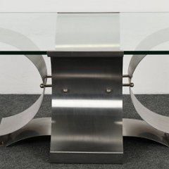 SOLD 8824 Francois Monnet X Base Stainless Coffee Table