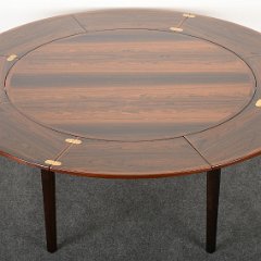 SOLD 9068 Dyrlund Round Rosewood Dining Table