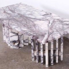 SOLD Angelo Mangiaroti Style Italian Marble Cocktail Table