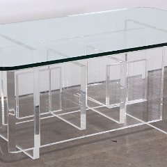 SOLD Lucite Geometric Cocktail Table