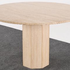 SOLD Roche Bobois Round Travertine Dining Table