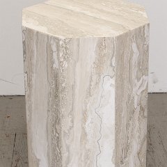 SOLD Veriegated Octagon Marble Side Table